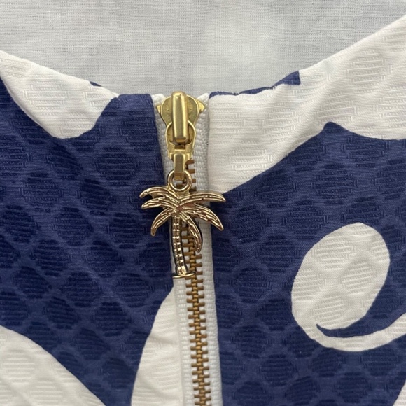 Lilly Pulitzer Delia Shift Dress Navy/White Johnny B Lace Front Size 8 - Picture 4 of 6